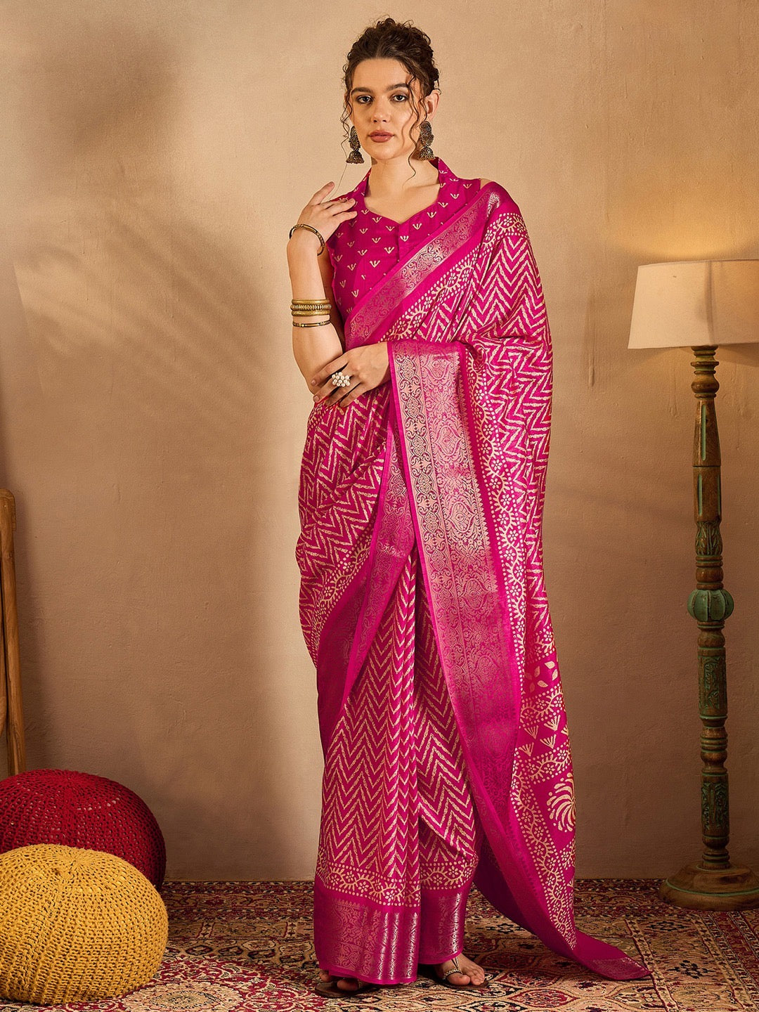 Printed Leheriya Saree