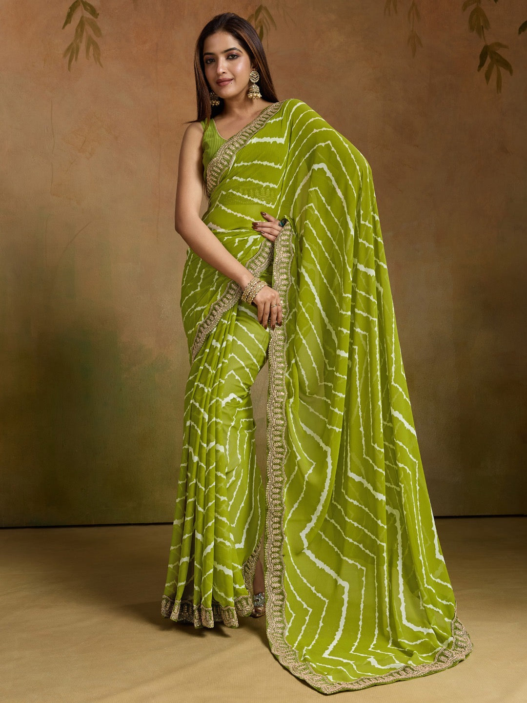 Leheriya Georgette Saree