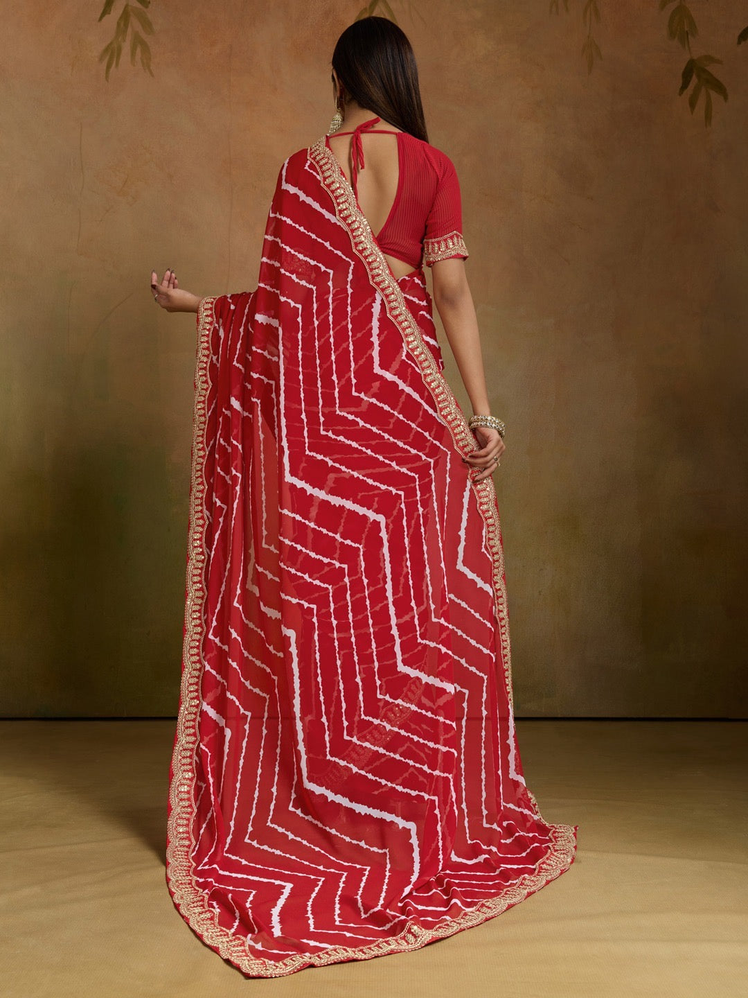 Leheriya Georgette Saree