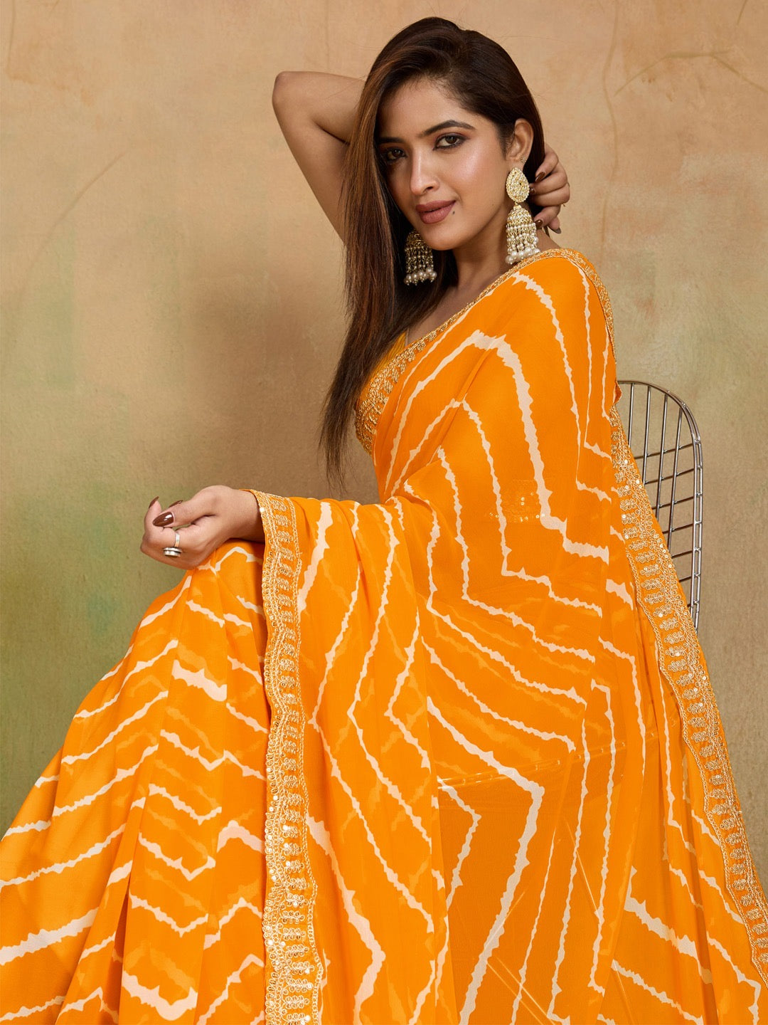 Leheriya Georgette Saree