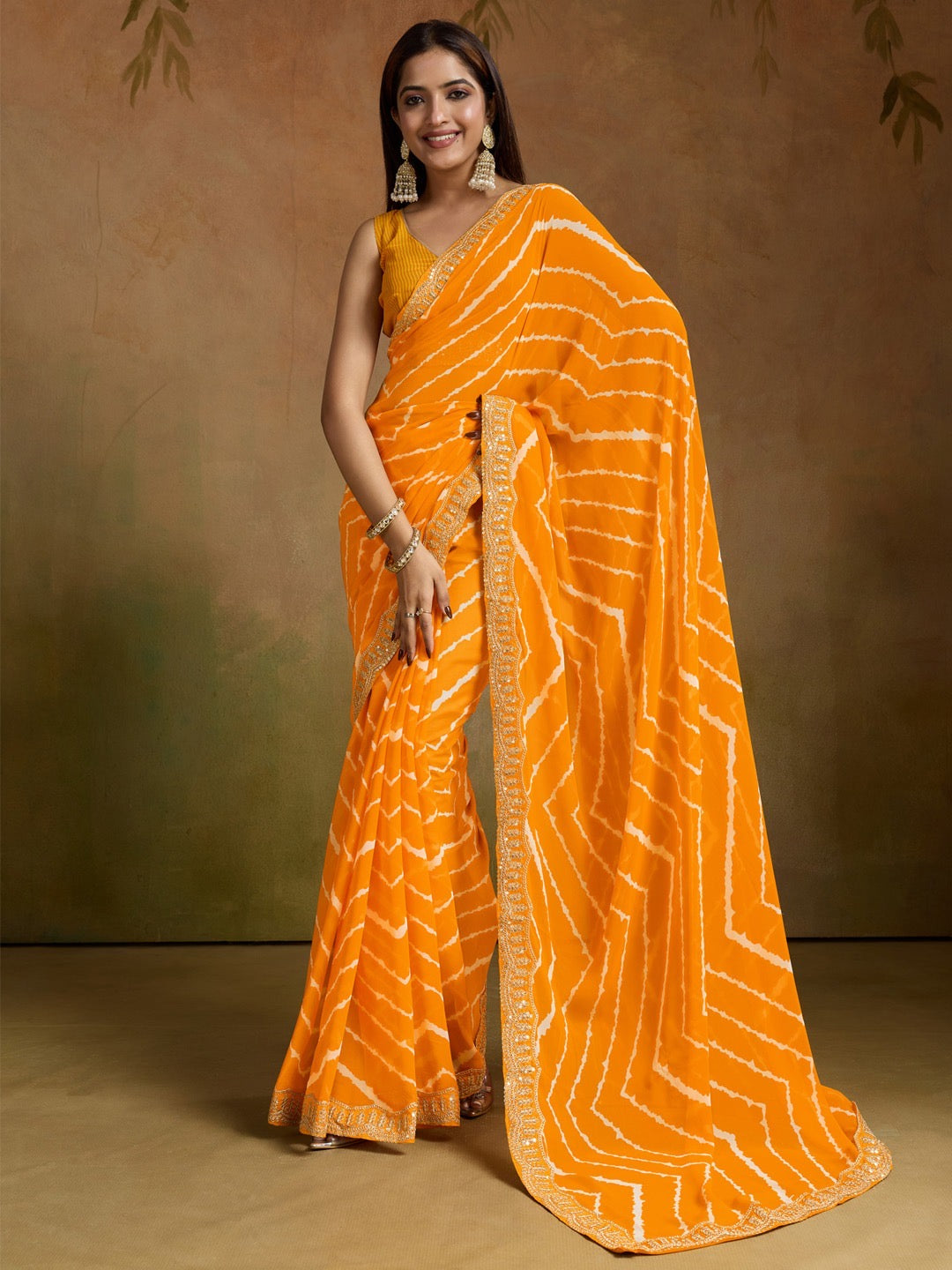 Leheriya Georgette Saree