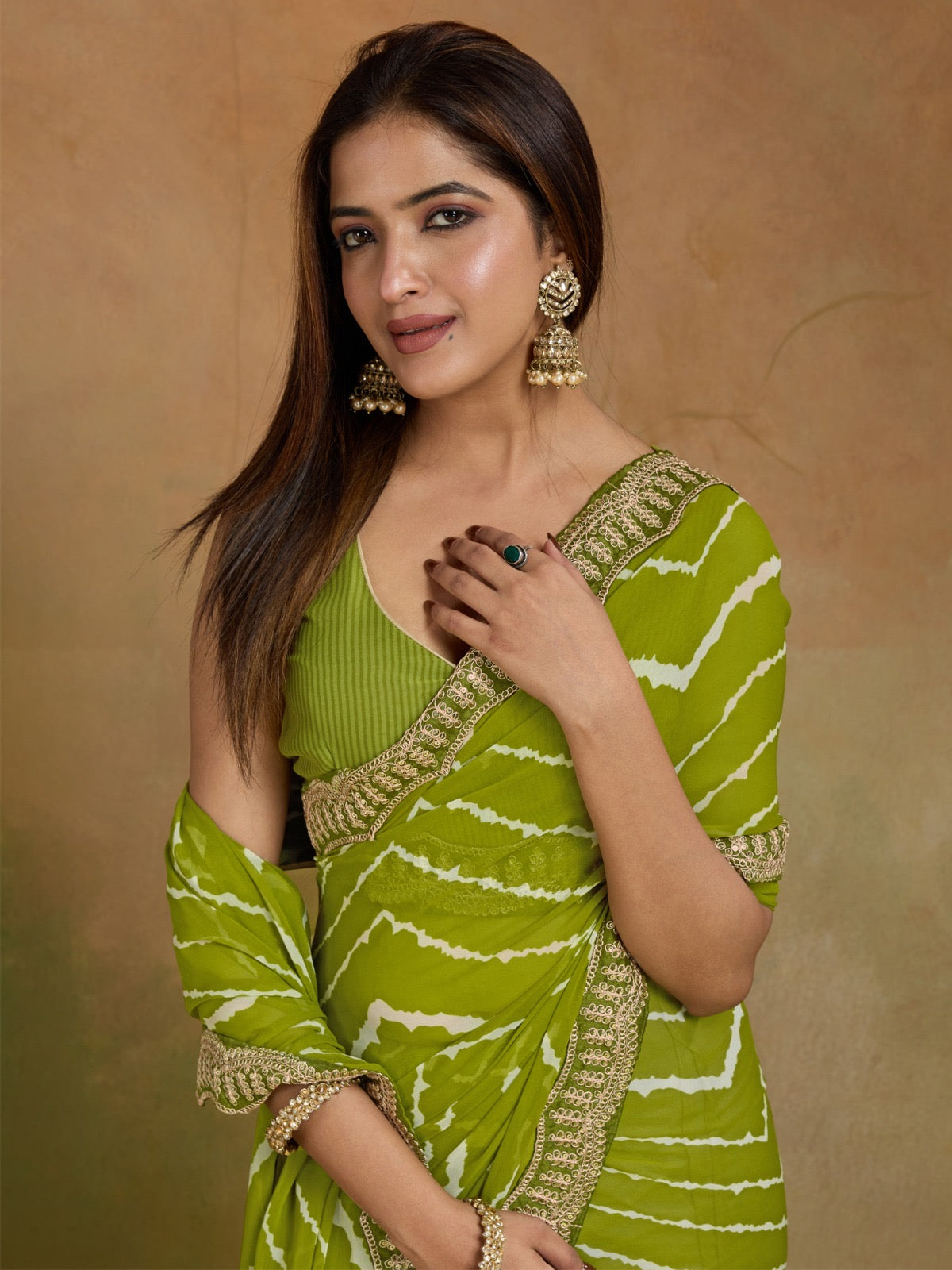 Leheriya Georgette Saree