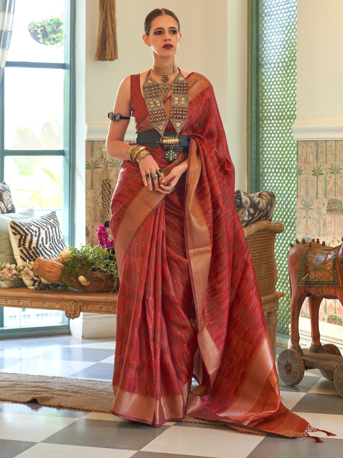 Woven Design Zari Organza Banarasi Saree