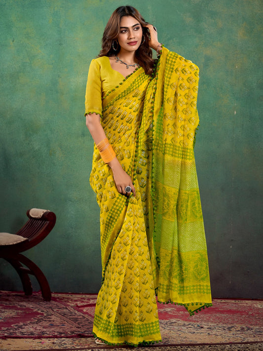 Floral Phulkari Bagh Sarees