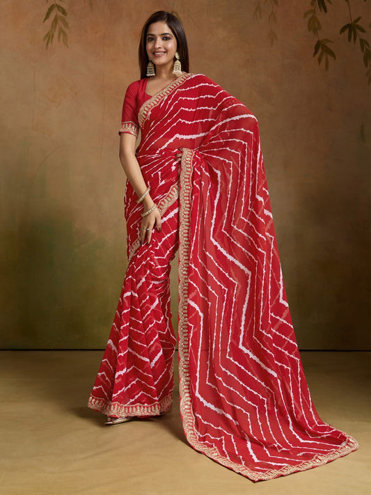 Leheriya Georgette Saree