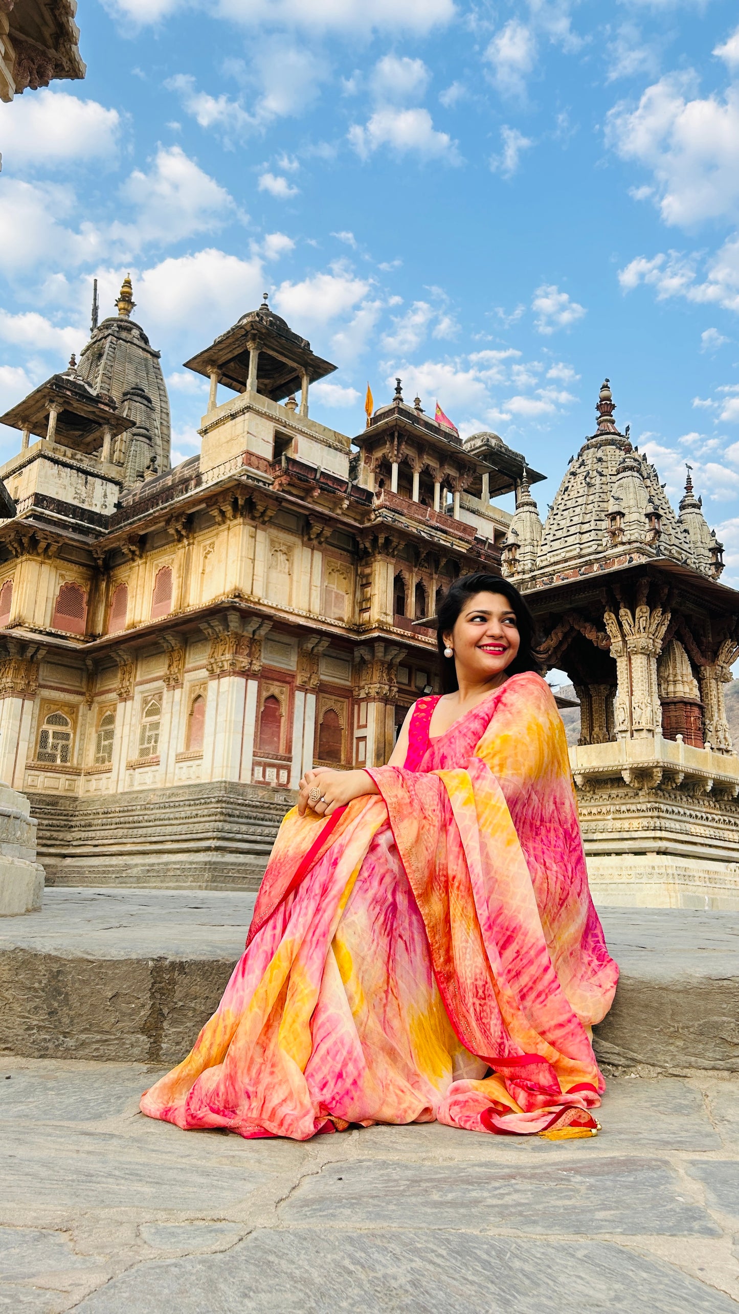 Tie and Dye Chanderi Saree