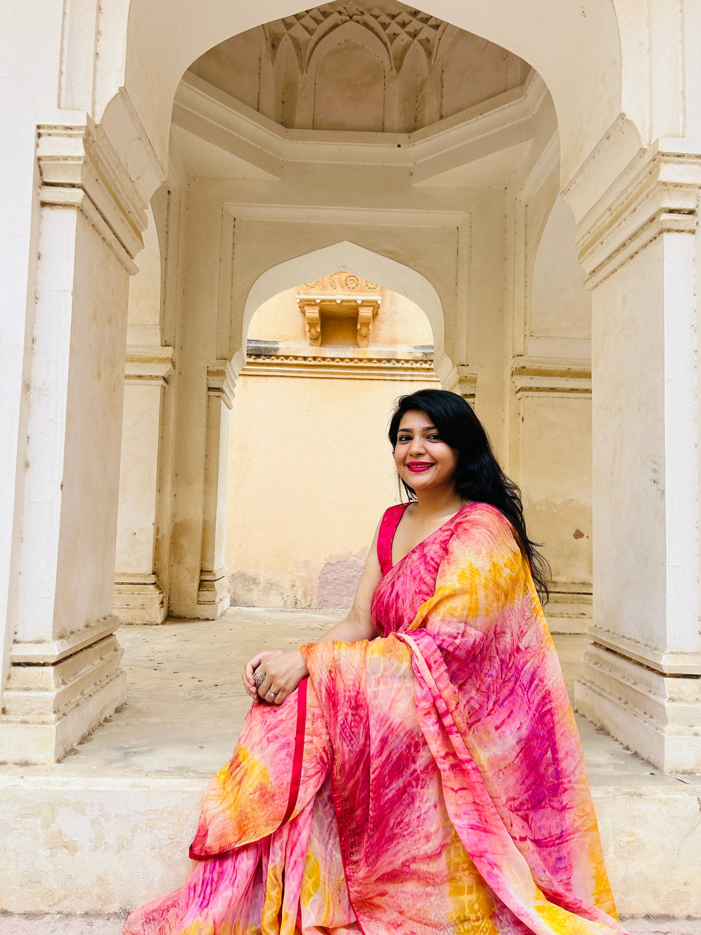 Tie and Dye Chanderi Saree