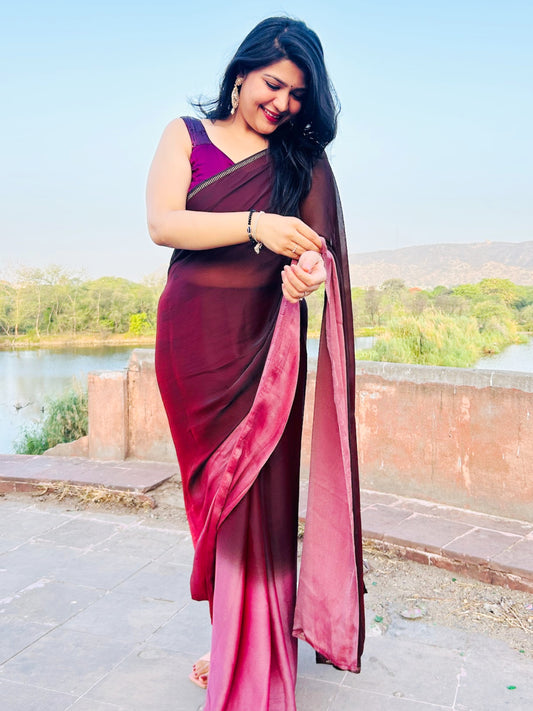 Purple Ombre Saree