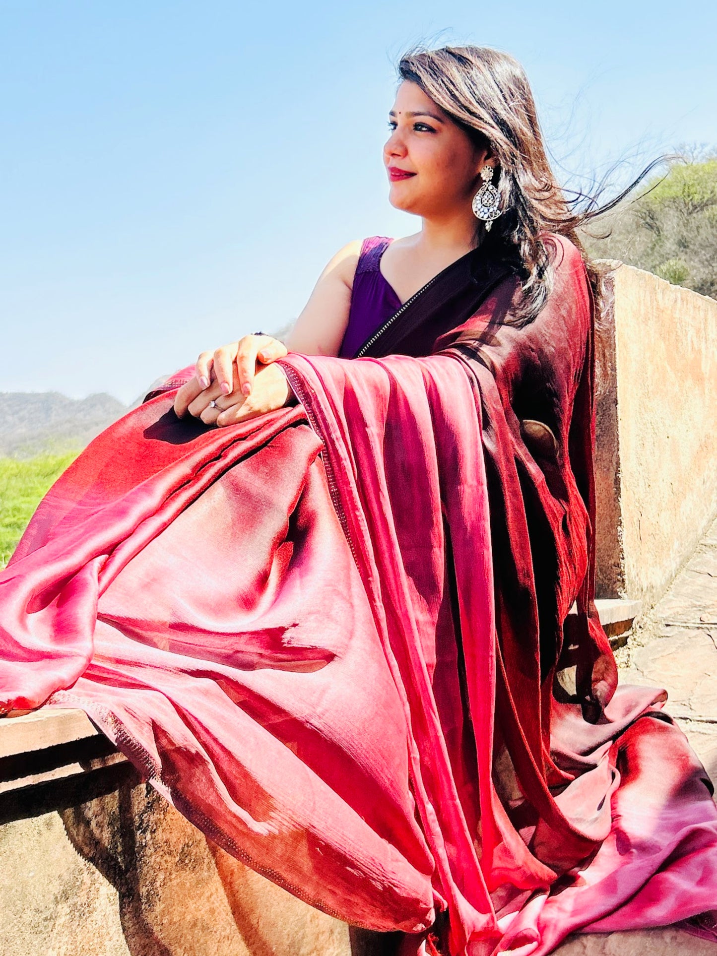 Purple Ombre Saree