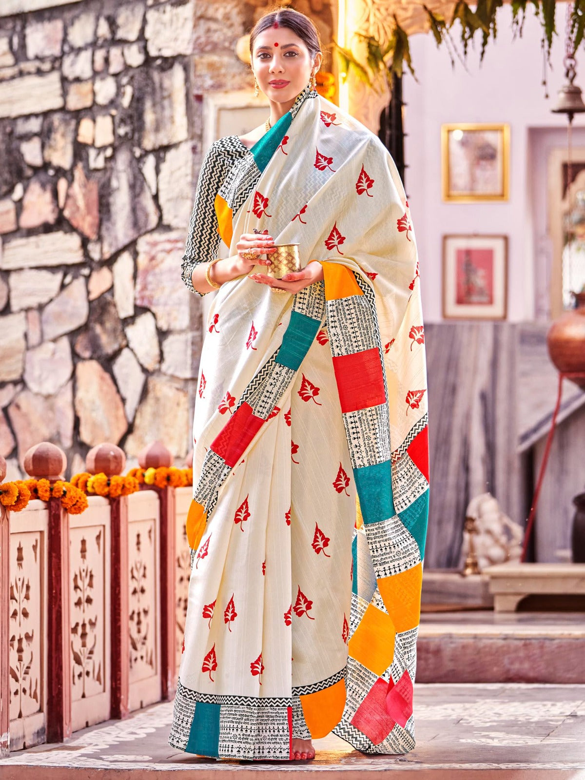 Geometric Printed Bagh Saree