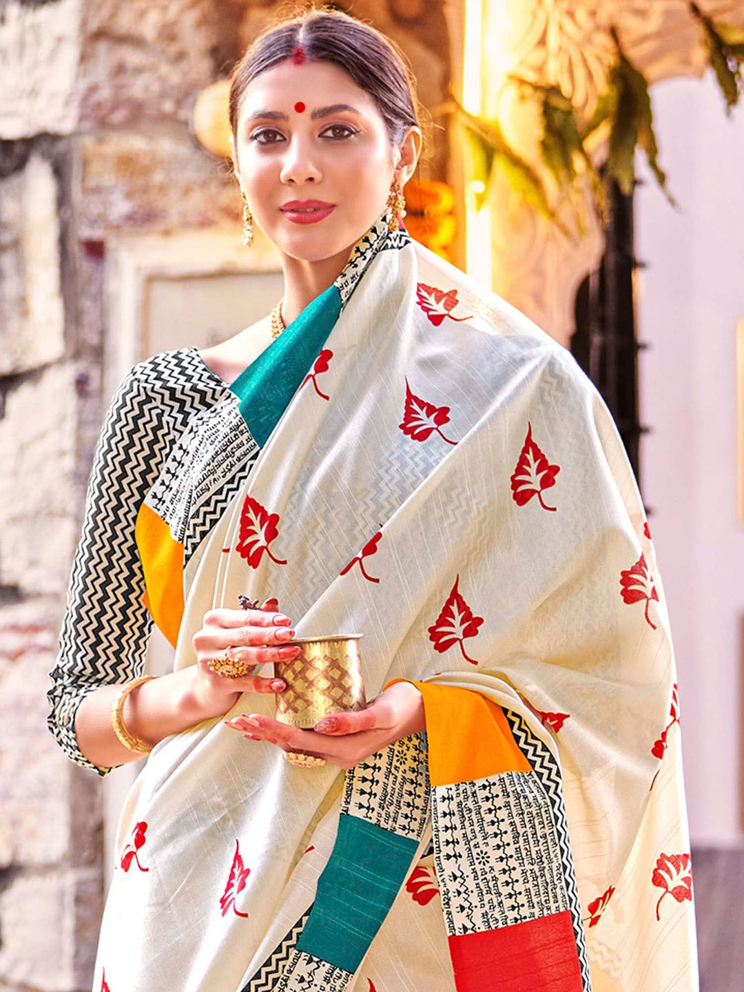 Geometric Printed Bagh Saree