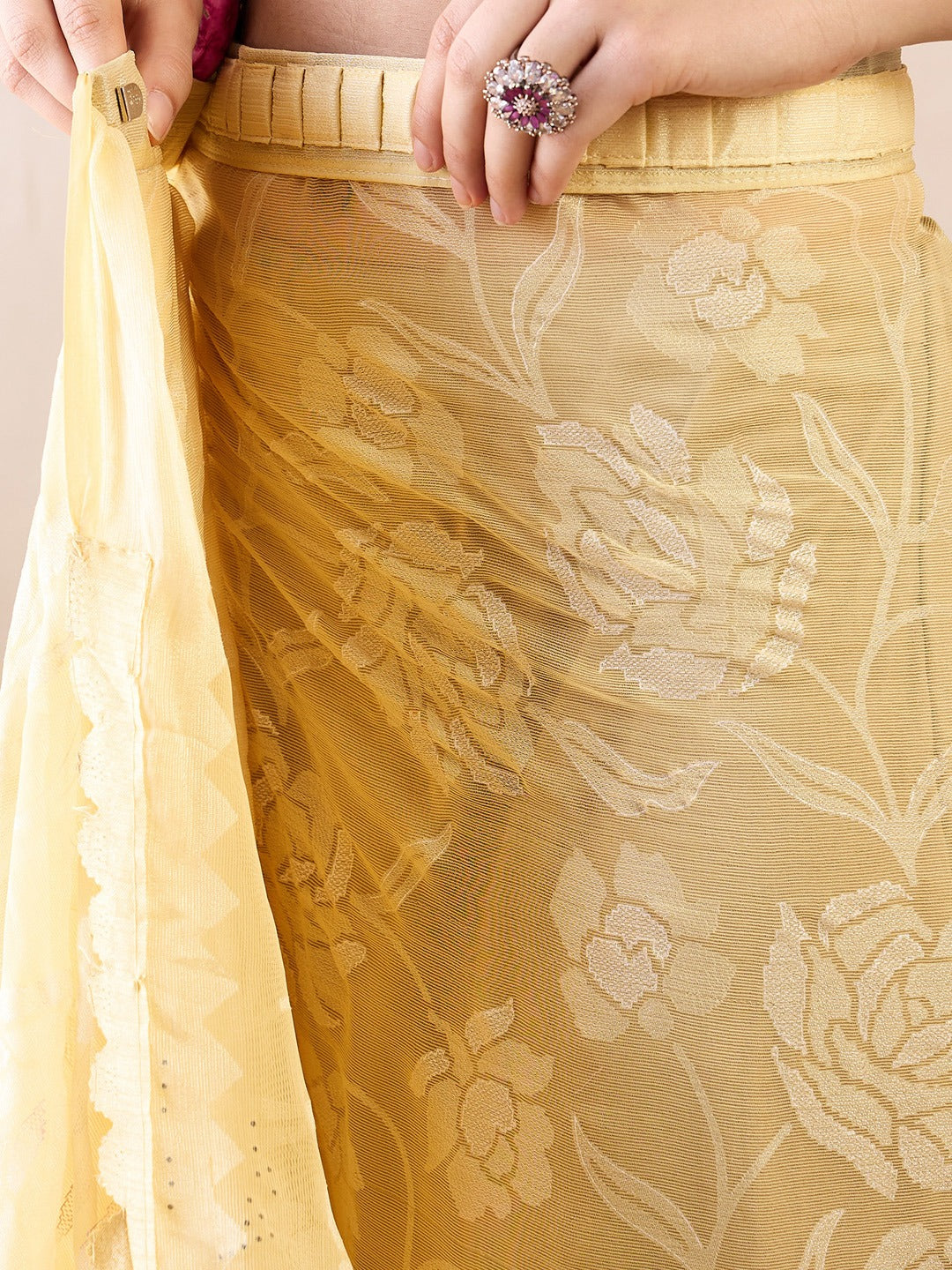 Floral Ready to Wear Chanderi Saree