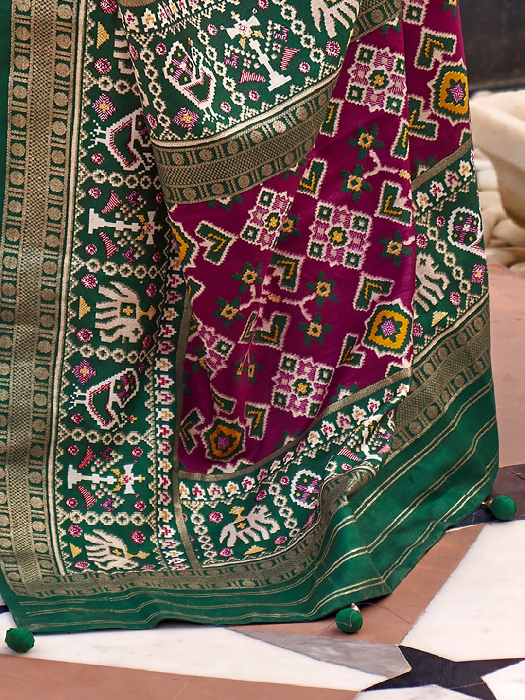 Ethnic Motifs Zari Patola Saree